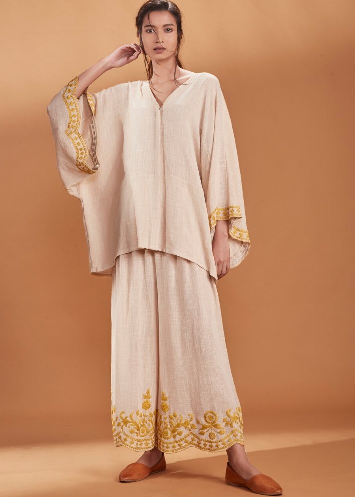 Kaftan top and pants set - Ivory - onlyethikal