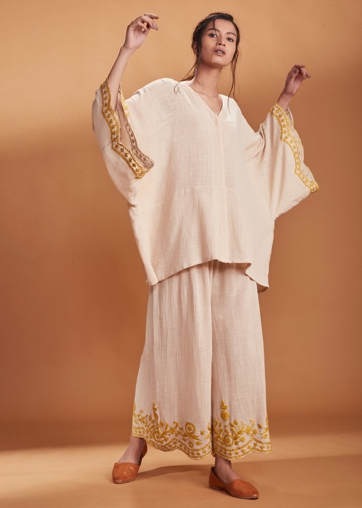 Kaftan top and pants set - Ivory - onlyethikal