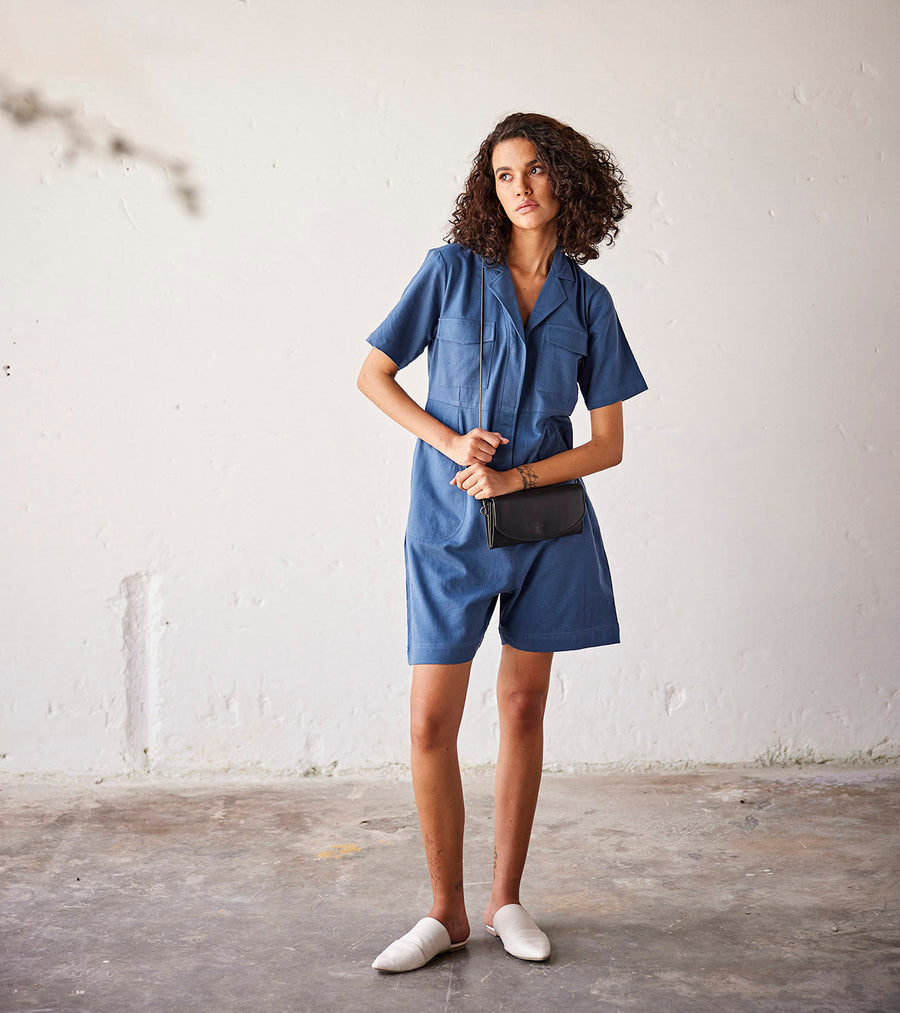 A Model Wearing Blue Cotton Bubble Gum, curated by Only Ethikal