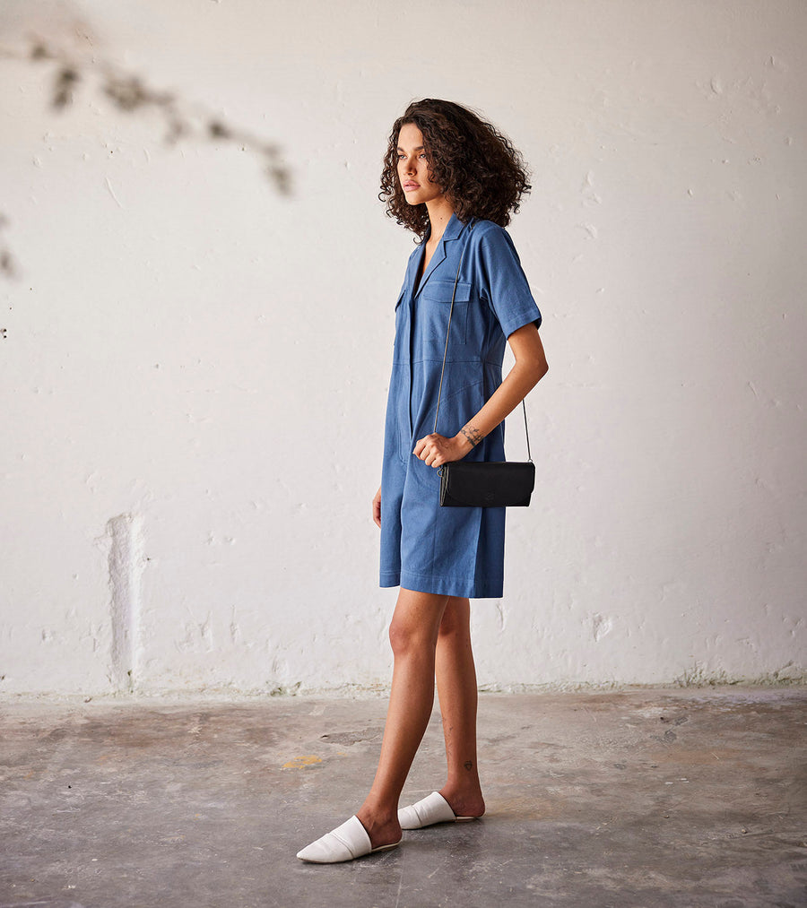 A Model Wearing Blue Cotton Bubble Gum, curated by Only Ethikal