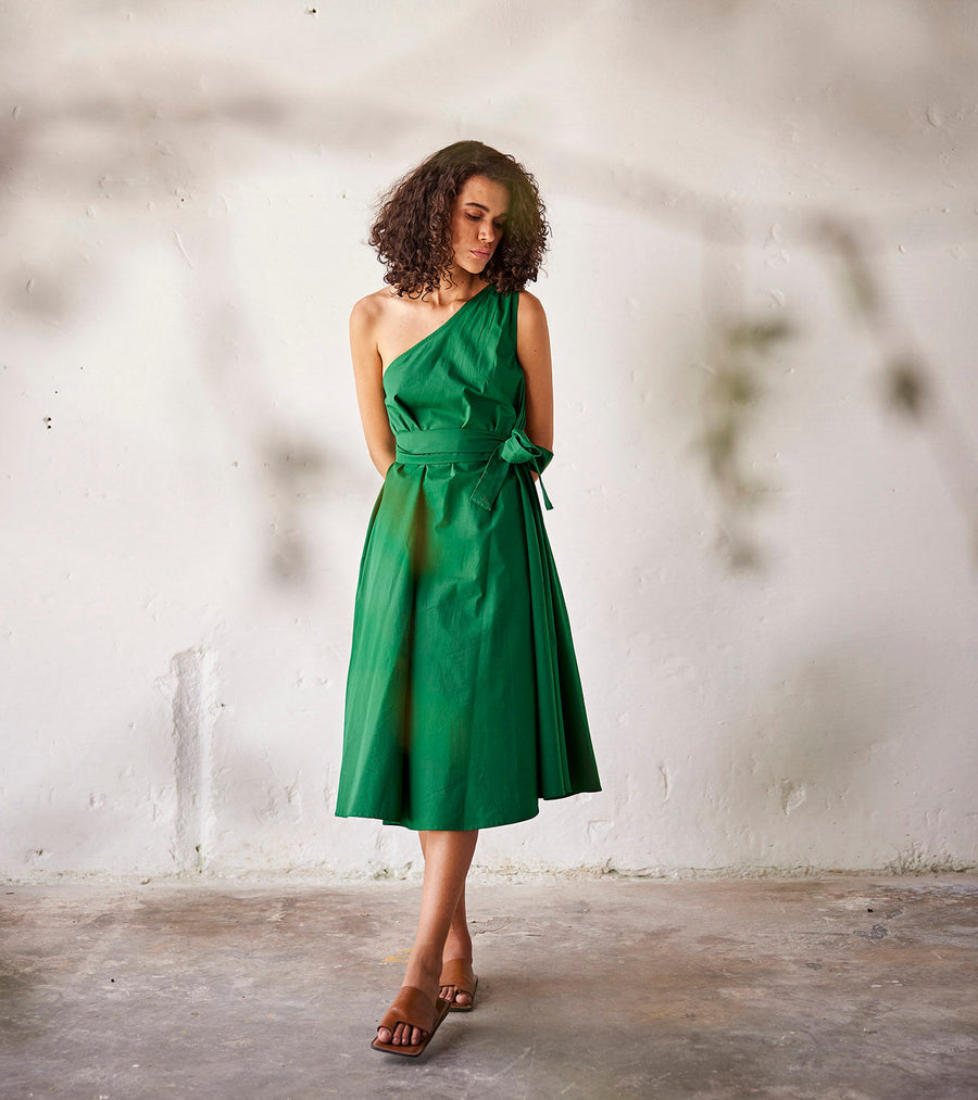 A Model Wearing Green Pure Cotton Peas in a Pod, curated by Only Ethikal