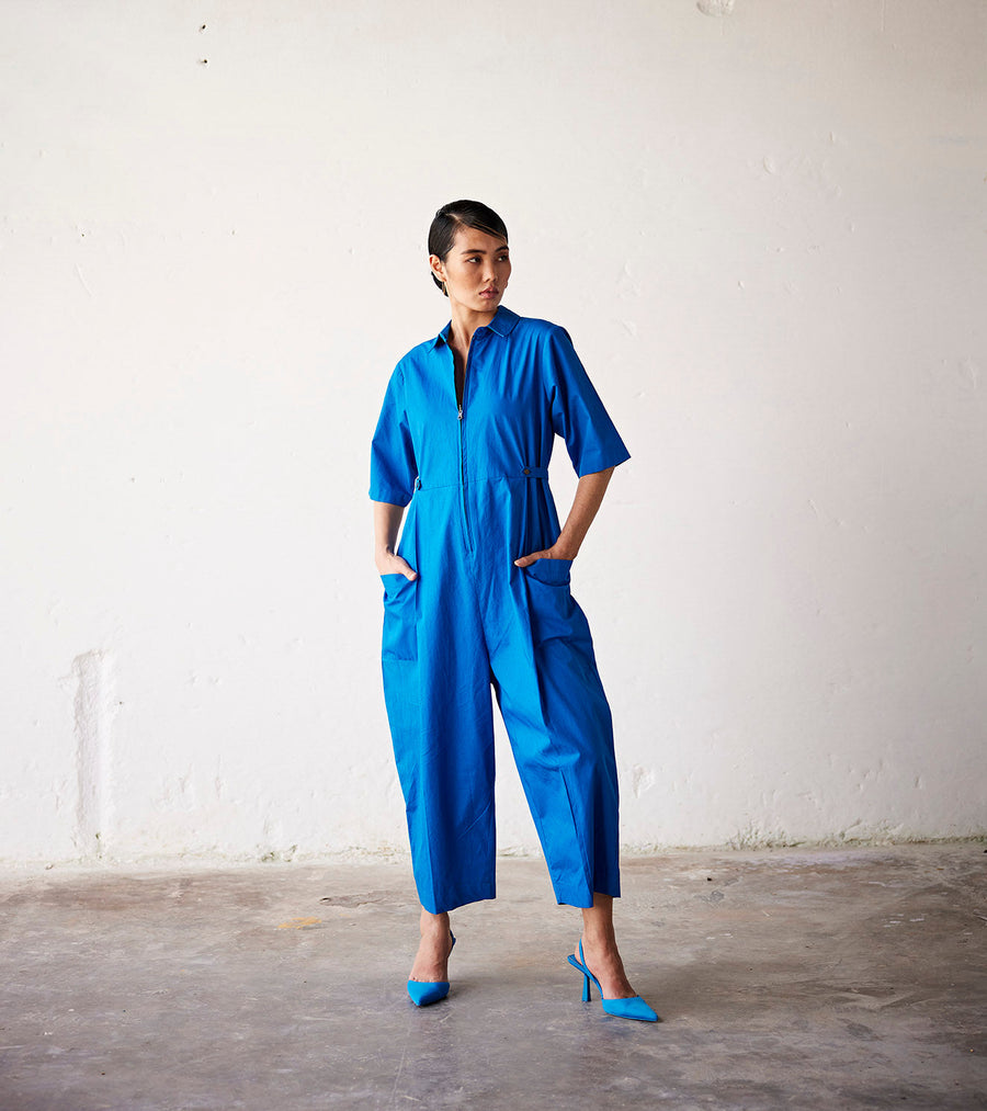 A Model Wearing Blue Pure Cotton Summer Nights, curated by Only Ethikal